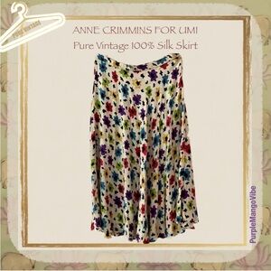 ANNE CRIMMINS for UMI | True Vintage 1980s Multicolored Silk Skirt